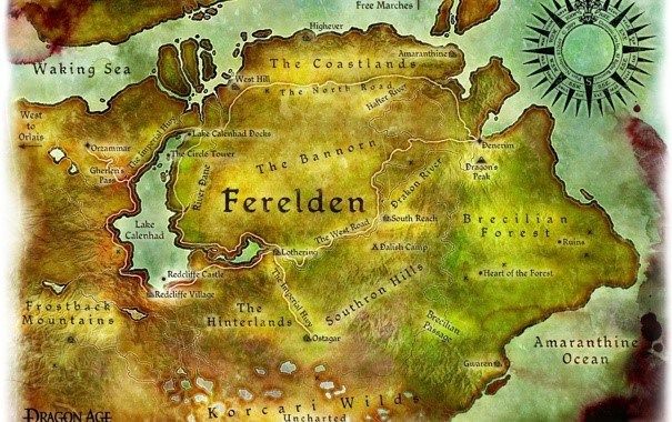 Карта из игры Dragon Age Origins